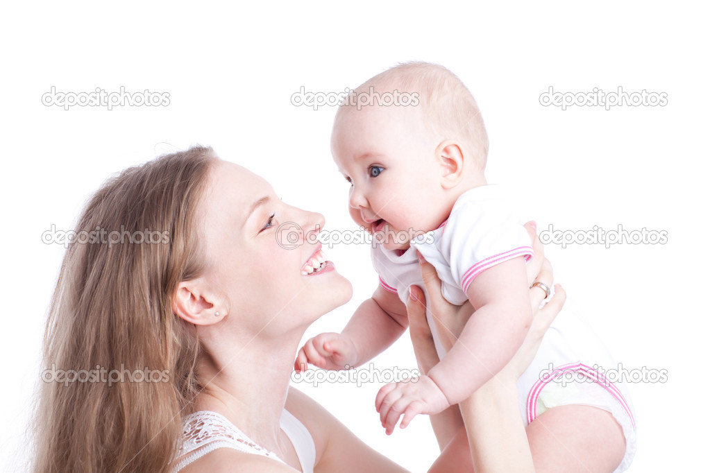 Happy mother with baby