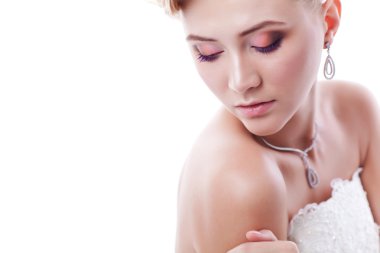 güzel gelin beyaz izole