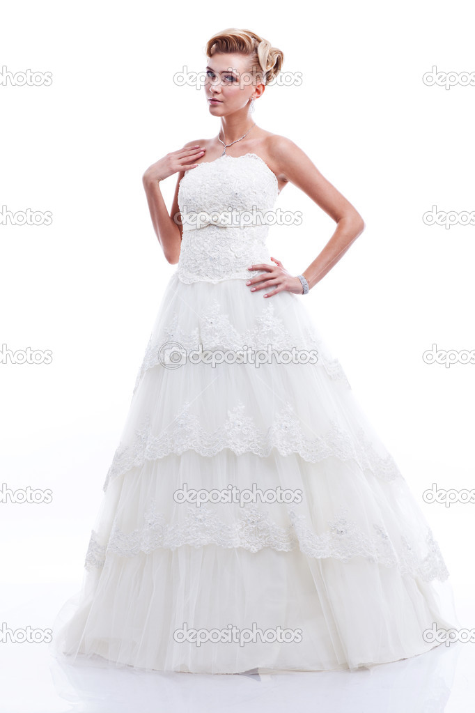 Full-length portrait of bride