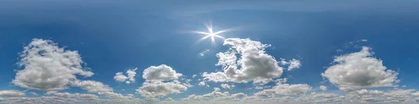 Cielo Azul Hdri 360 Panorama Con Hermosas Nubes Blancas Proyección — Foto de Stock