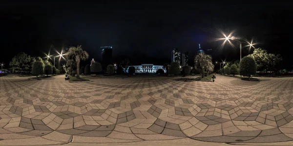 Panorama Nocturno Esférico Sin Costuras Completo 360 Grados Vista Angular — Foto de Stock