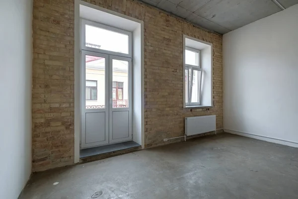 Leeres Weißes Zimmer Mit Reparatur Und Ohne Möbel Raum Für — Stockfoto