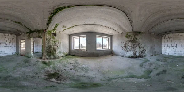 360 Hdri Πανόραμα Εγκαταλελειμμένο Εσωτερικό Του Μεγάλου Κενού Δωματίου Αποθήκη — Φωτογραφία Αρχείου