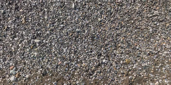 Panorama View Surface Small Pebbles Sea Coast — Stock Photo, Image