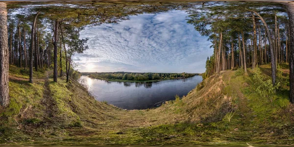 Vista Sem Emenda Completa Panorama Hdr 360 Margem Alta Rio — Fotografia de Stock