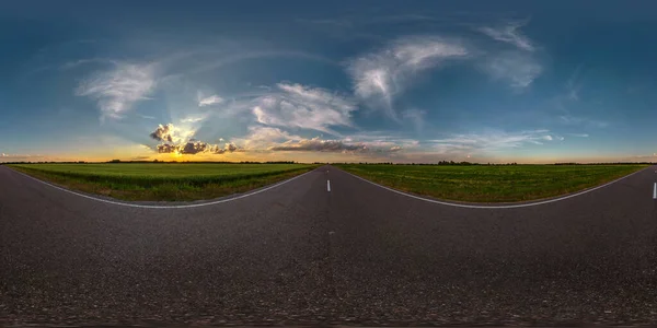 Tam Dikişsiz Küresel Hdri Panorama 360 Derecelik Açıyla Yaz Akşamları — Stok fotoğraf