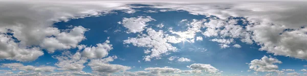 Blue Sky Hdr 360 Panorama White Beautiful Clouds Seamless Projection — 图库照片