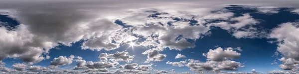 Blue Sky Hdr 360 Panorama White Beautiful Clouds Seamless Projection — 图库照片