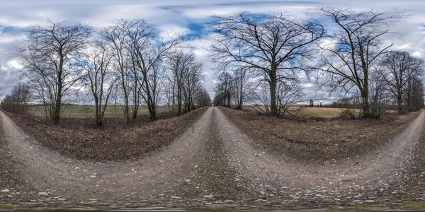 Πλήρης Απρόσκοπτη Σφαιρική Θέα Hdri 360 Πανόραμα Κανένα Δρόμο Χαλίκι — Φωτογραφία Αρχείου