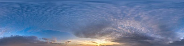 Evening Blue Sky Hdr 360 Panorama White Beautiful Clouds Seamless — стоковое фото