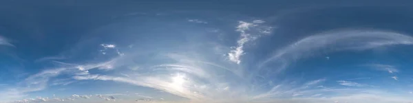 Blue Sky Hdr 360 Panorama White Beautiful Clouds Seamless Projection — 图库照片
