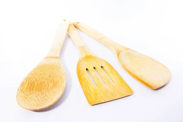 Three wooden utensils for the kitchen — Stock Photo, Image