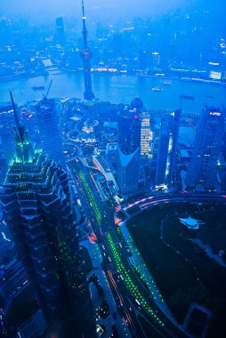 shanghai şehir merkezinde. gökdelenler