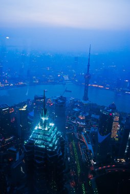 shanghai şehir merkezinde. gökdelenler