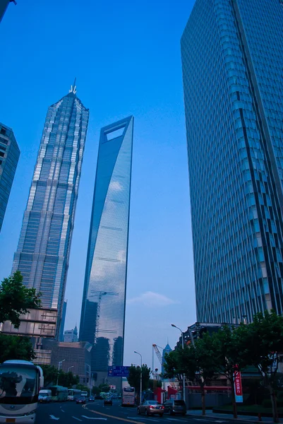 Pusat kota Shanghai. Pencakar langit — Stok Foto