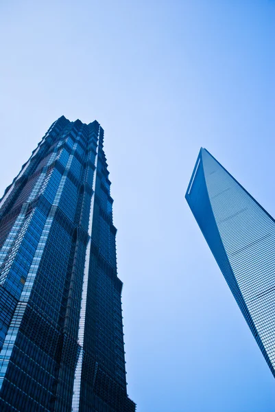 Shanghai în centru. Zgârie-nori — Fotografie, imagine de stoc