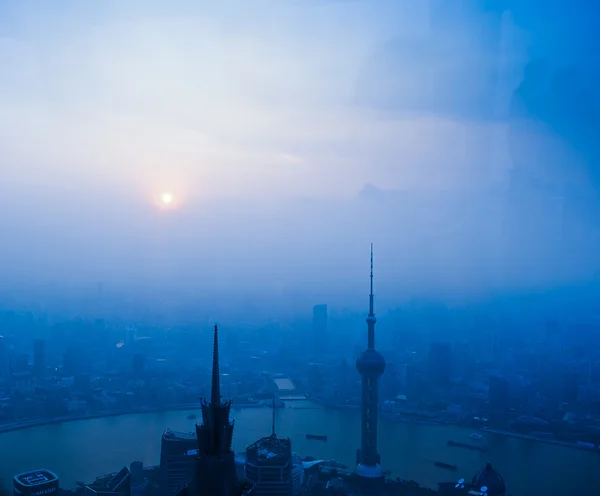 Pusat kota Shanghai. Pencakar langit — Stok Foto