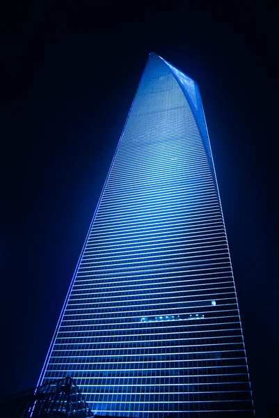 Sanghaj belvárosában. felhőkarcoló — Stock Fotó