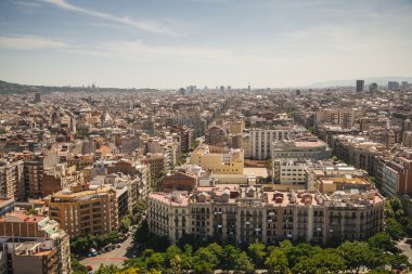 Panoramic view of Barcelona from the top of Sagrada Familia, Spa clipart