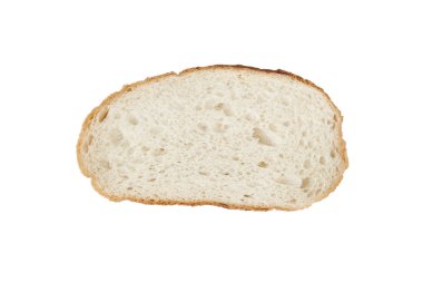 Beyaz üzerine izole edilmiş bir dilim ekmek.. 