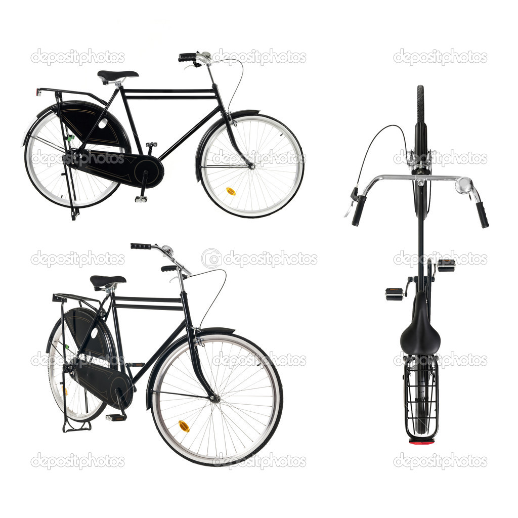 Retro style male bicycle isolated on a white background 