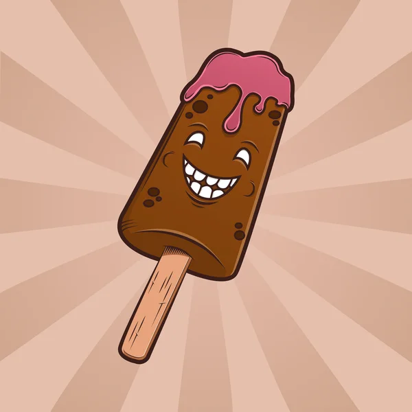 Chocolade funny ice-cream — Stockvector