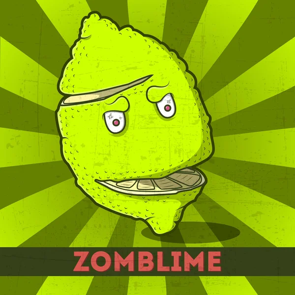 レトロな背景に面白い漫画 zomblime — ストックベクタ