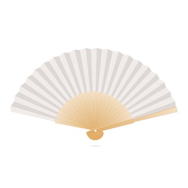Beyaz arka plan üzerinde izole Japon katlama fan. vektör çizim