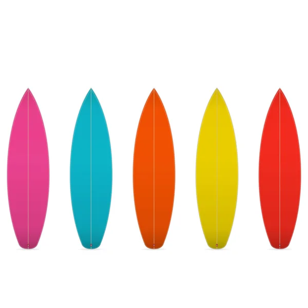 Set farbenfroher leerer Surfbretter. Vektorillustration — Stockvektor