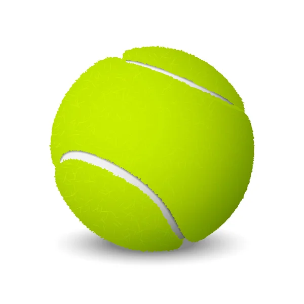 Pelota de tenis aislada sobre fondo blanco. Ilustración vectorial — Archivo Imágenes Vectoriales