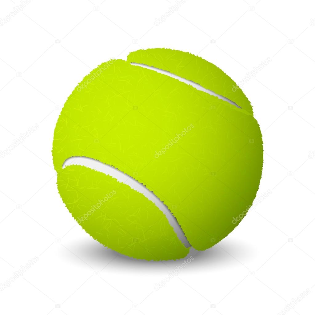 Tennis ball isolated on white background. Vector illustration