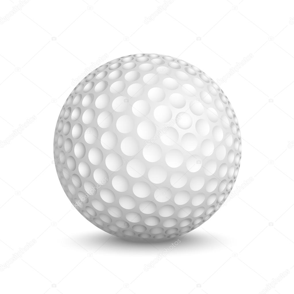 Golf ball isolated on white background. Vector illustration