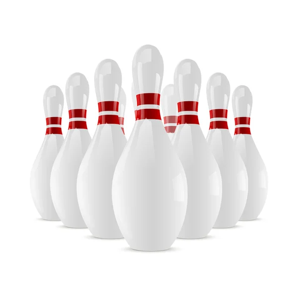 Esquisses de bowling brillantes isolées sur fond blanc. Illustration vectorielle — Image vectorielle