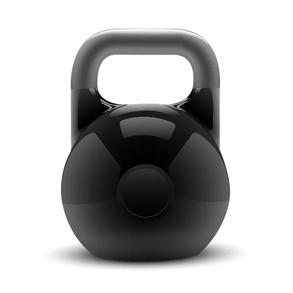 Beyaz arka plan üzerinde izole gerçekçi klasik kettlebell. Fitness sembolü. vektör çizim