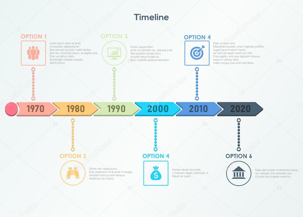 Retro timeline infographic. Trendy modern design template. Vector illustration