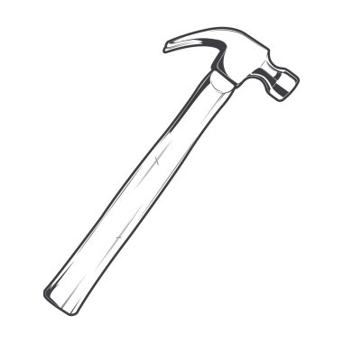 Wooden hammer isolated on a white background. Line art. Modern design. Vector illustration. clipart