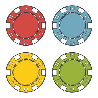 Beyaz bir arka plan üzerinde izole set fiş Casino. renk Hat sanatı. modern bir tasarım. vektör çizim