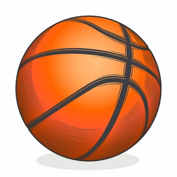 Balón de baloncesto aislado sobre fondo blanco. Arte de línea de color. Símbolo Fitness. Ilustración vectorial — Archivo Imágenes Vectoriales