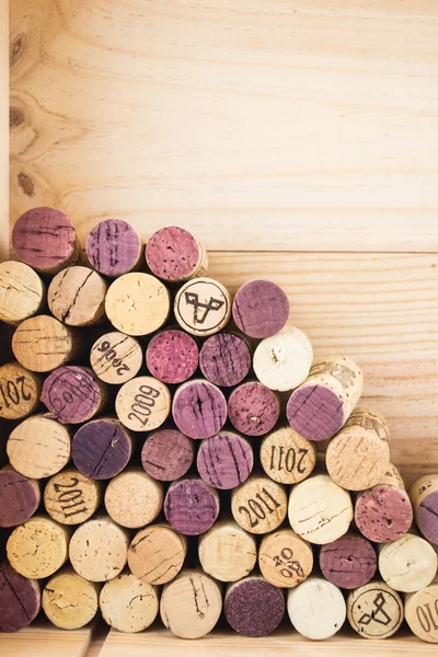 Detailní záběry víno zátky pozadí — Stock fotografie
