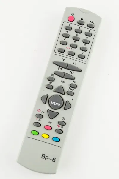 Controle remoto de tv suporte de monitoramento de acesso isolado no fundo branco — Fotografia de Stock