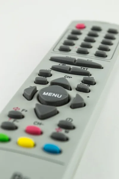 Controle remoto de tv suporte de monitoramento de acesso isolado no fundo branco — Fotografia de Stock