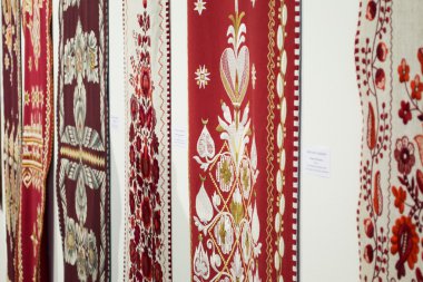 Traditional Ukrainian embroidered towels clipart