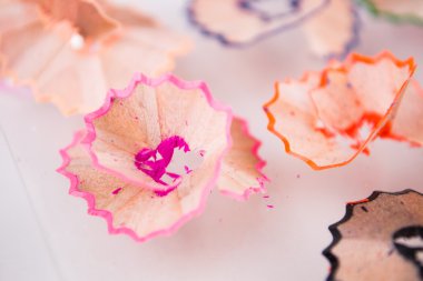 renkli kalem talaş closeup çekim