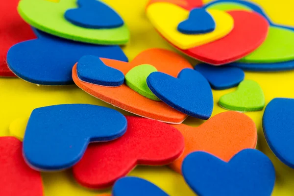 Colorful hearts stickers background — Stock Photo, Image