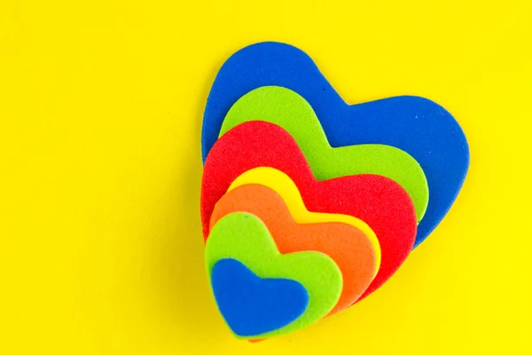 Colorful hearts stickers background — Stock Photo, Image