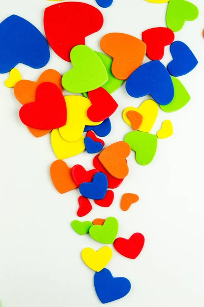 Colorful hearts stickers background — Stock Photo, Image