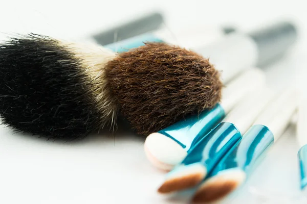 Professional makeup brushes on white — Stock Photo, Image