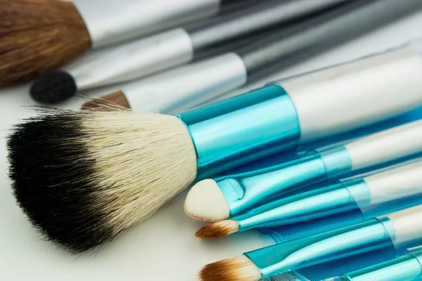 Professional makeup brushes on white — Stock Photo, Image