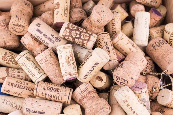 Background of Various Used Wine Corks close up — Stock Photo, Image