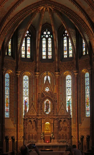 Stained-glass window in cathedral — Stock Photo, Image